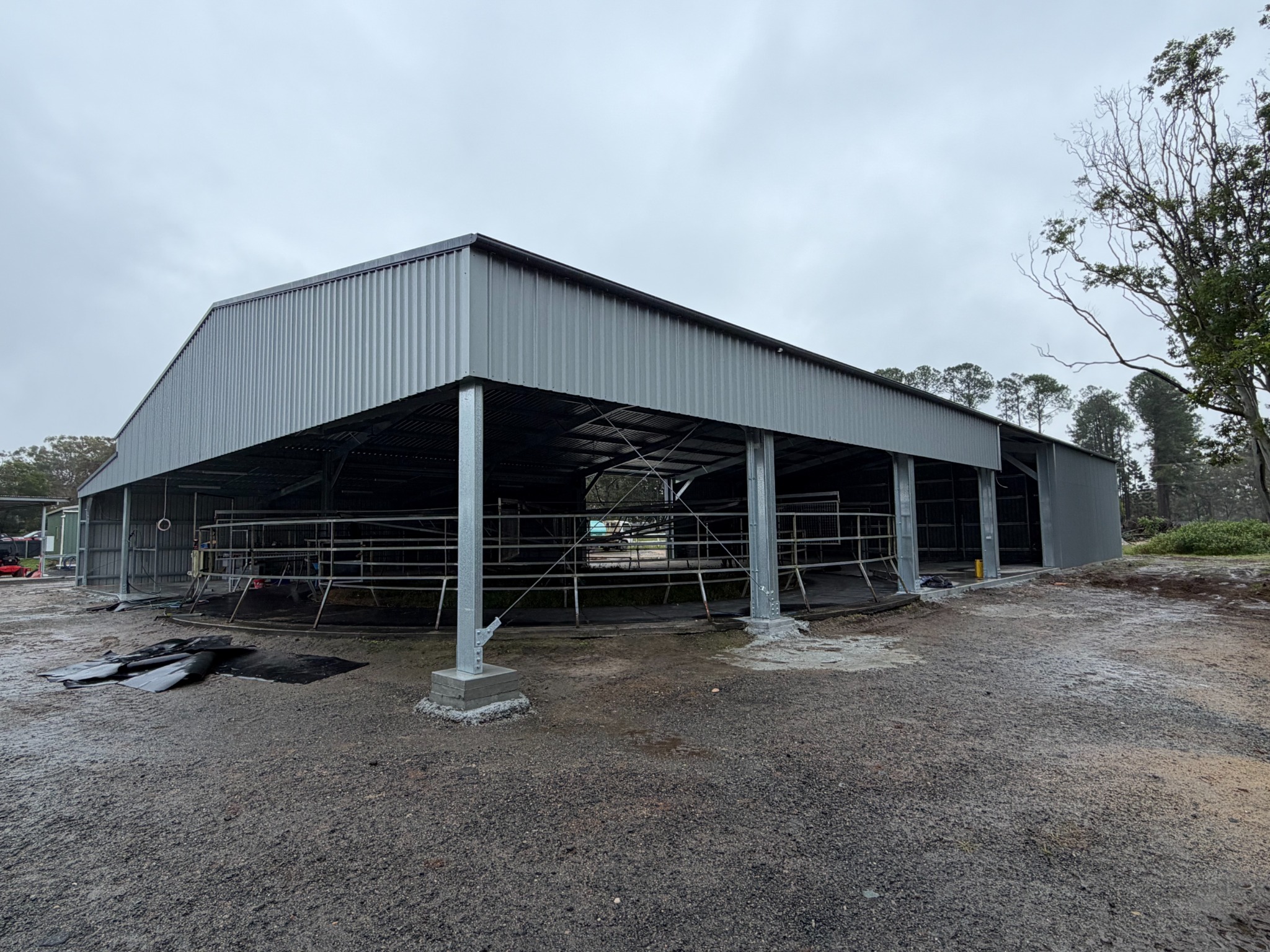 Large completed cattle shelter by Superior Shed Market